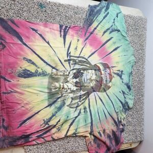 DOM Xl Shirt‎ cat graphic Rasta Tye Dye Hippie 70's